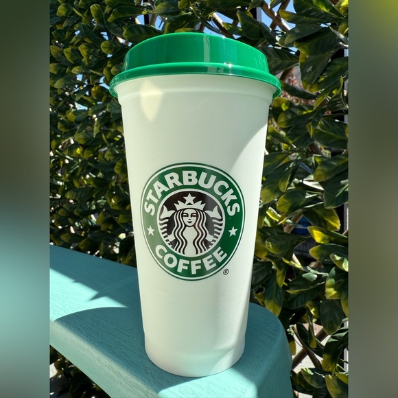 Starbucks Reusable Green and Brown Lid Coffee Cups Set of 2 - Picture 5 of 5
